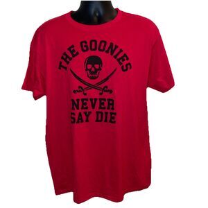 The Goonies Never Say Die Official Licensed T Shirt Men's Size Large Red